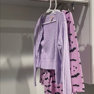 Cat & Jack Purple Kids dress, cardigan and leggings